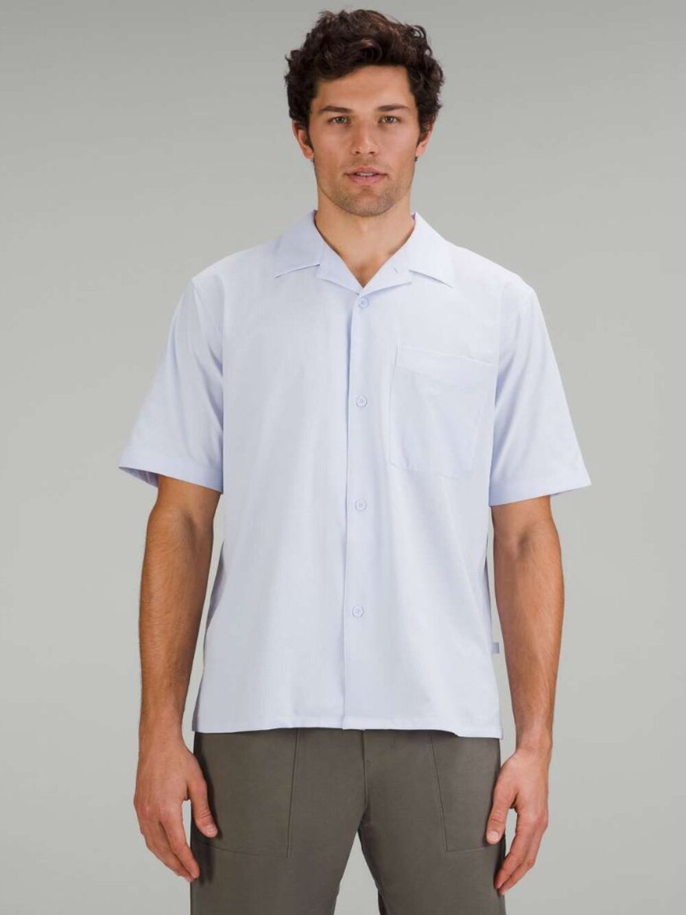 Lululemon Men's Airing Easy Camp Collar Shirt - Light Blue